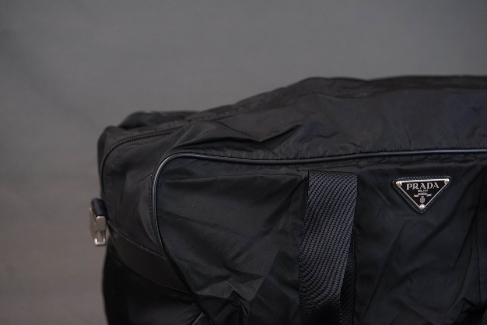 PRADA POCONO BOSTON BAG BLACK NYLON - 2
