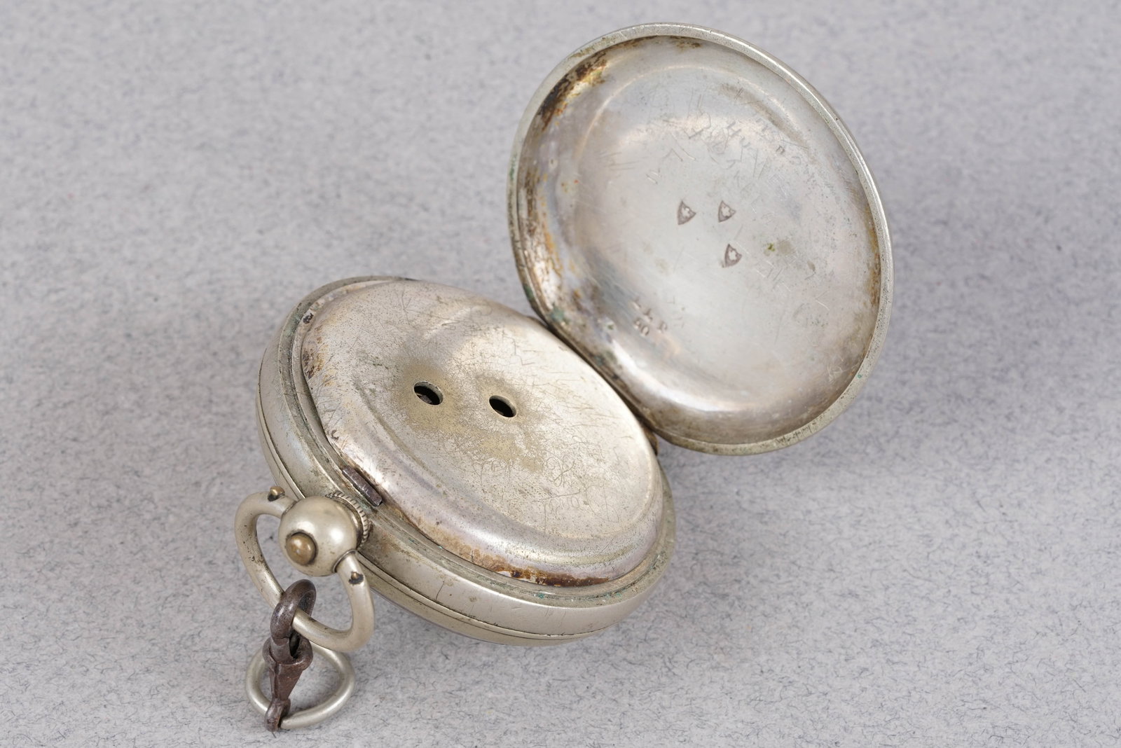 POCKET WATCH WHITE METAL STAMPED CIRCA 1920 - 3