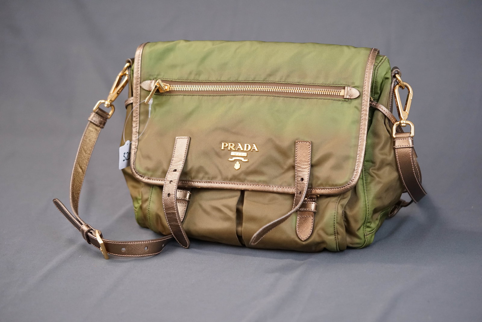 PRADA KHAKI NYLON SHOULDER BAG - 3