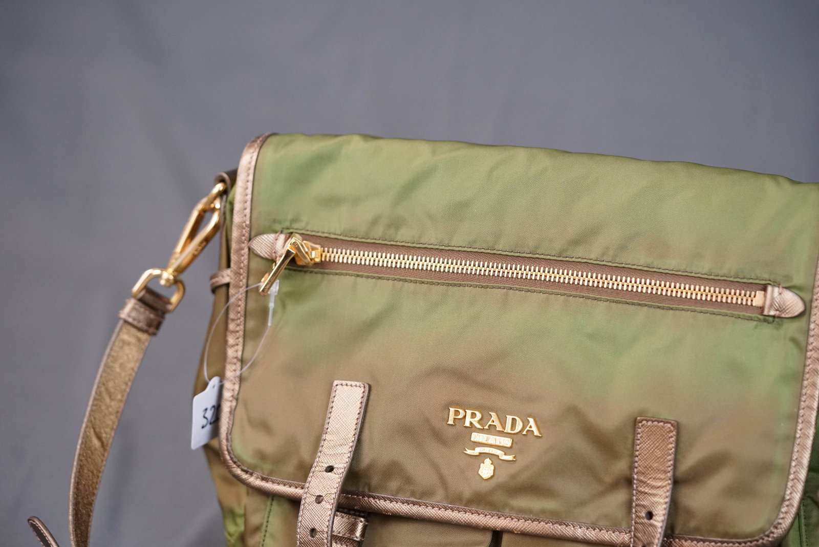 PRADA KHAKI NYLON SHOULDER BAG - 4