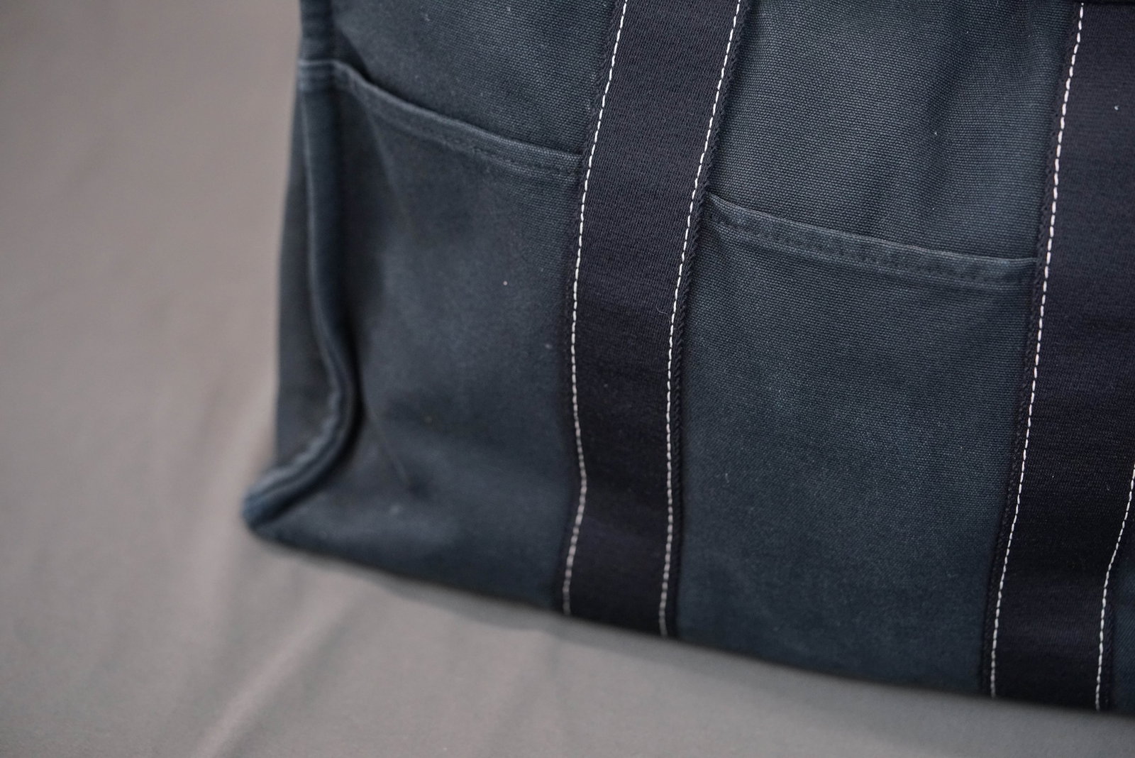 HERMES DEAUVILLE TOTE BAG NAVY MEDIUM - 10