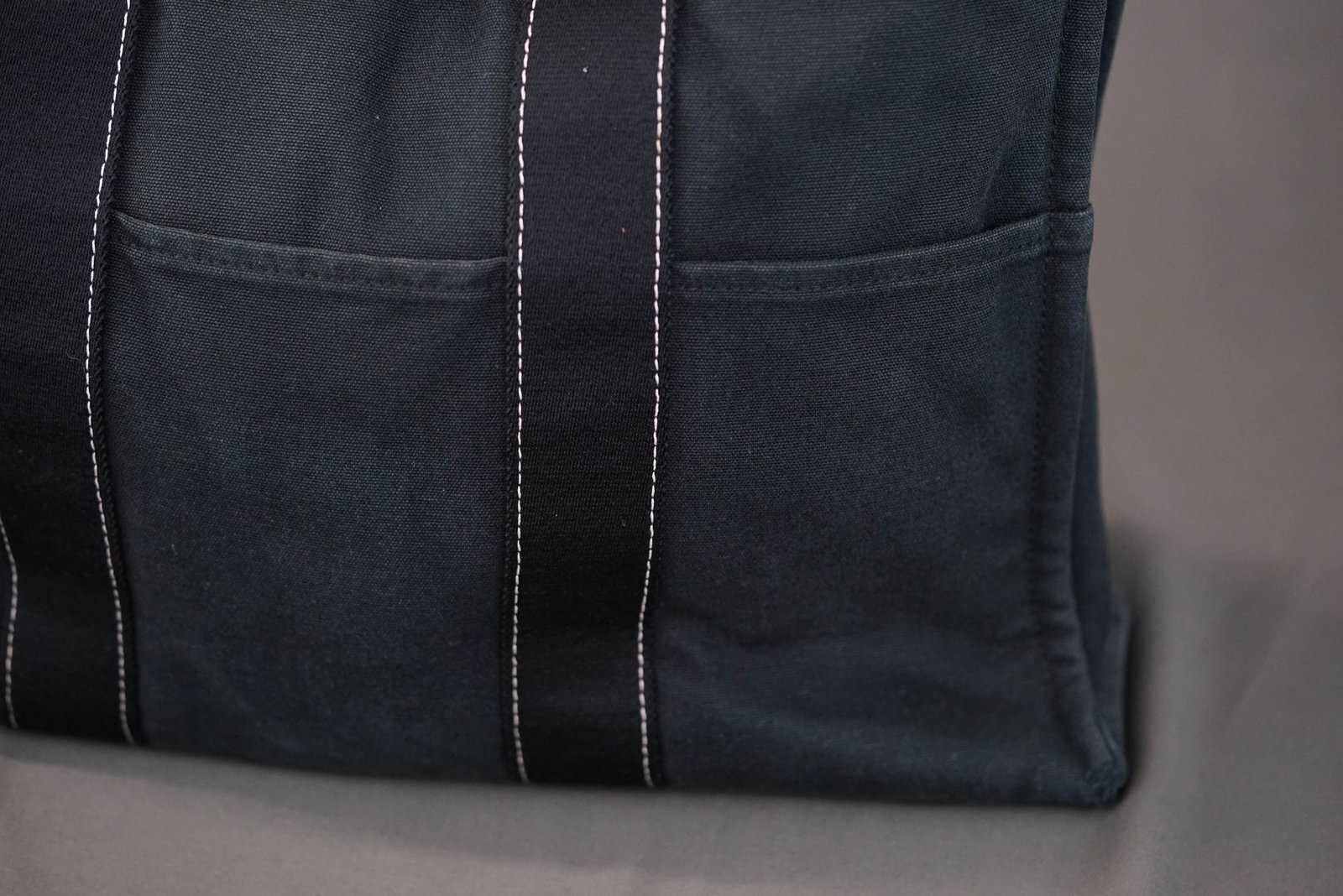 HERMES DEAUVILLE TOTE BAG NAVY MEDIUM - 12