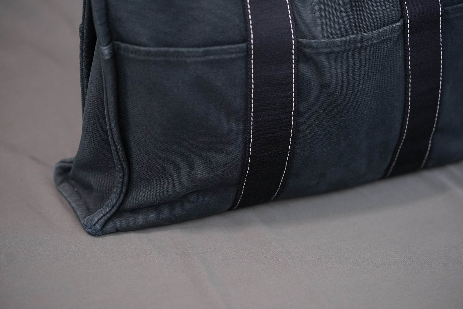 HERMES DEAUVILLE TOTE BAG NAVY MEDIUM - 3