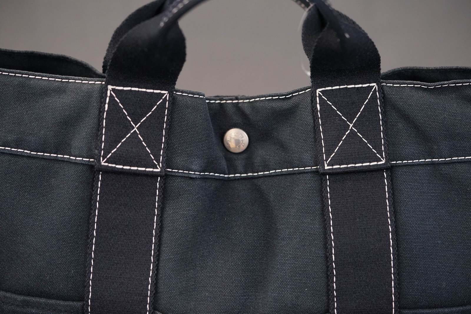HERMES DEAUVILLE TOTE BAG NAVY MEDIUM - 4
