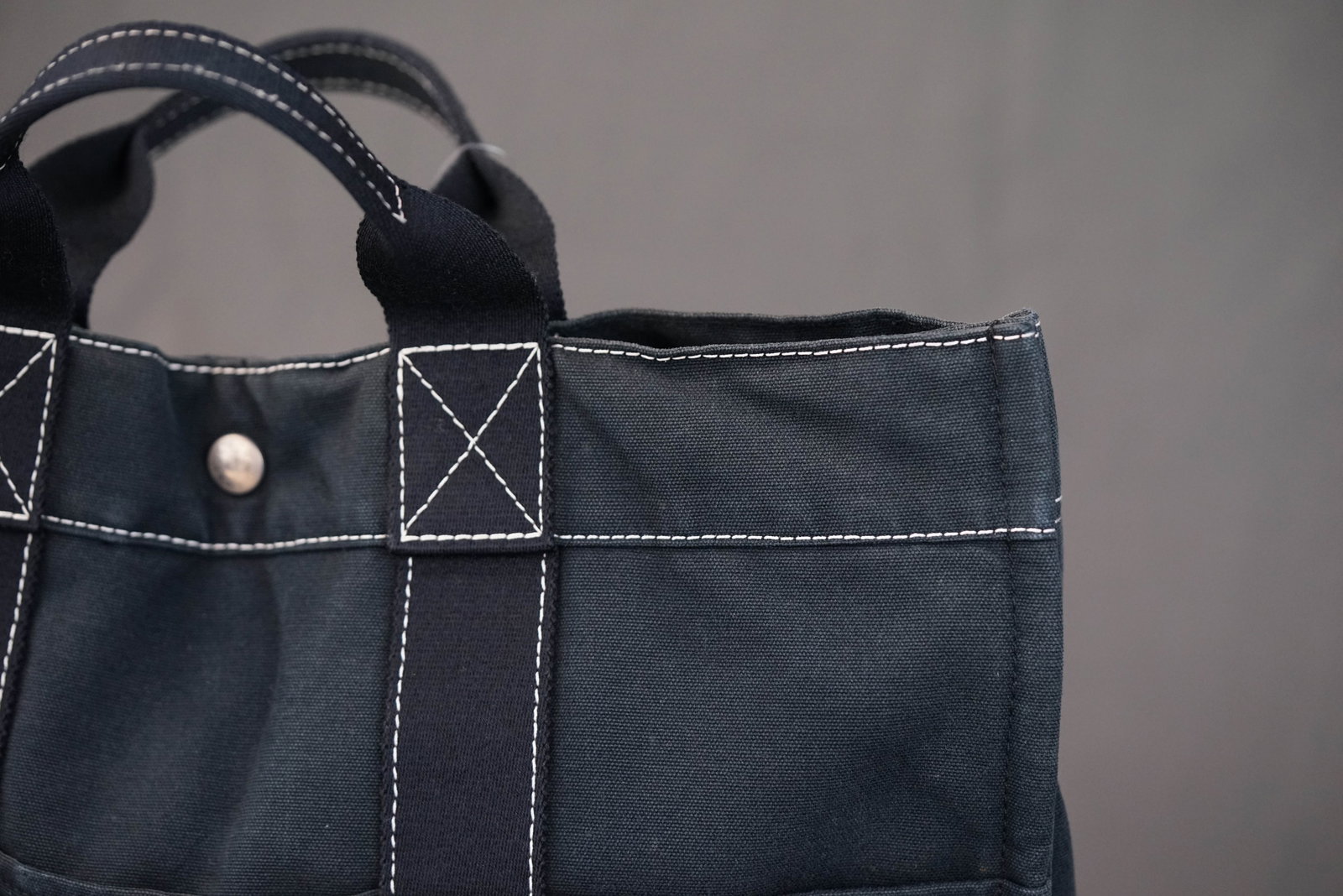HERMES DEAUVILLE TOTE BAG NAVY MEDIUM - 5