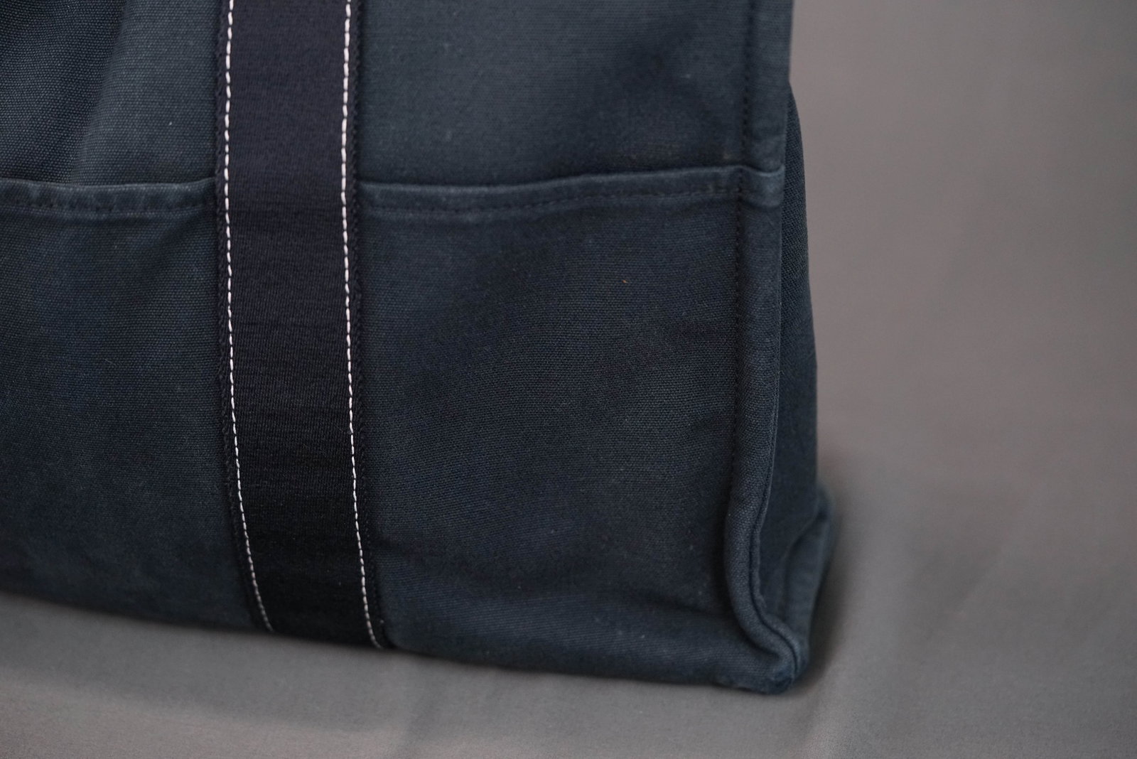 HERMES DEAUVILLE TOTE BAG NAVY MEDIUM - 6