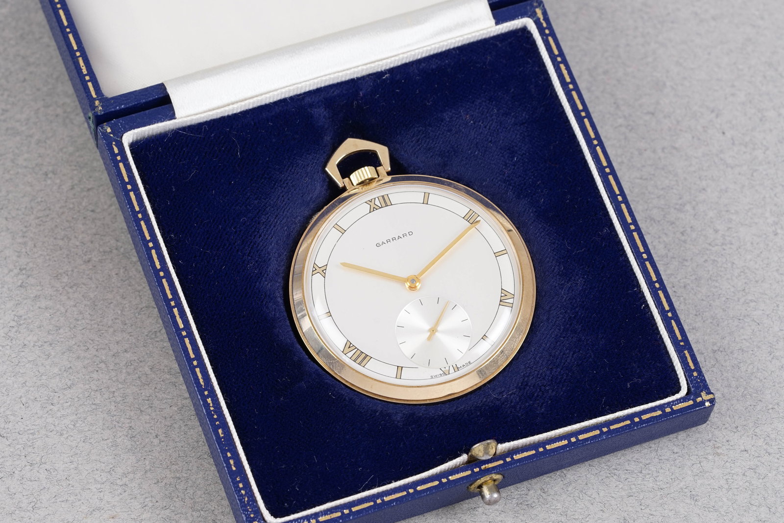 GARRARD 9CT GOLD POCKET WATCH W/ BOX - 3