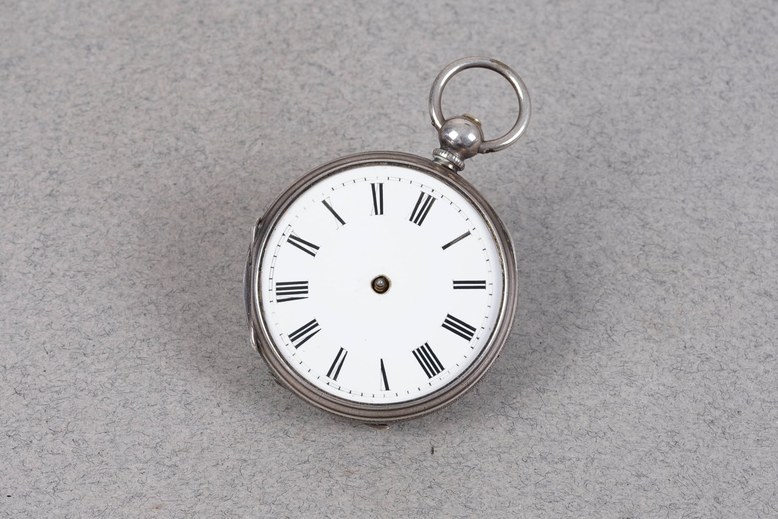 925 STERLING SILVER POCKET WATCH: 925 STERLING SILVER POCKET WATCH, white enamel open faced dial, 40mm case, key wind movement. Currently not running, no glass or hands, Gross weight 37.60 grams. If you have any questions regarding th