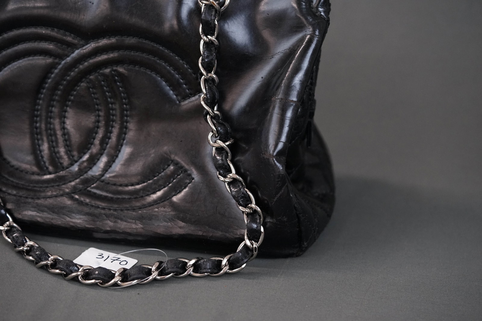 CHANEL CHAIN SHOULDER BAG BLACK PATENT LEATHER 14155140 - 5