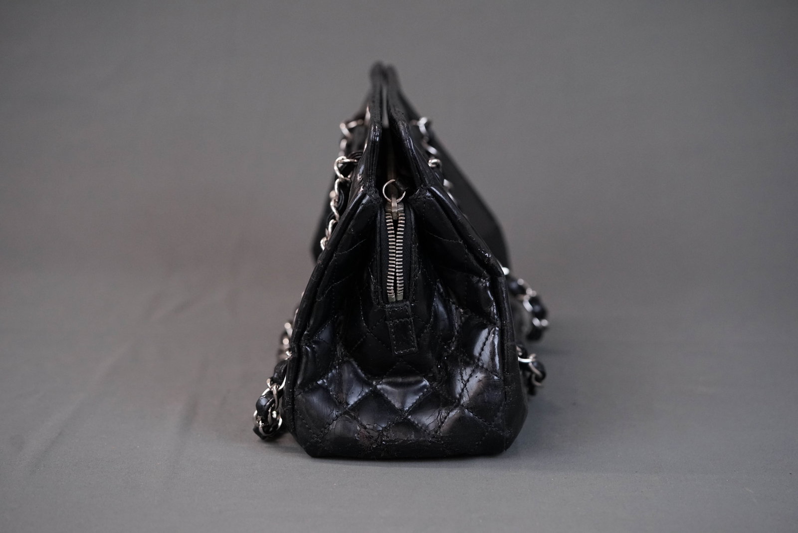 CHANEL CHAIN SHOULDER BAG BLACK PATENT LEATHER 14155140 - 8
