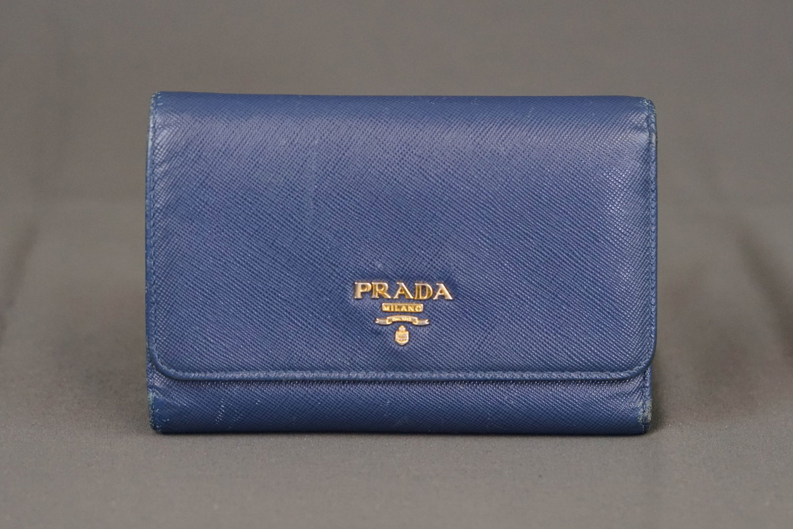 PRADA BLUE LEATHER WALLET COIN PURSE 1MM218 (1 of 8)