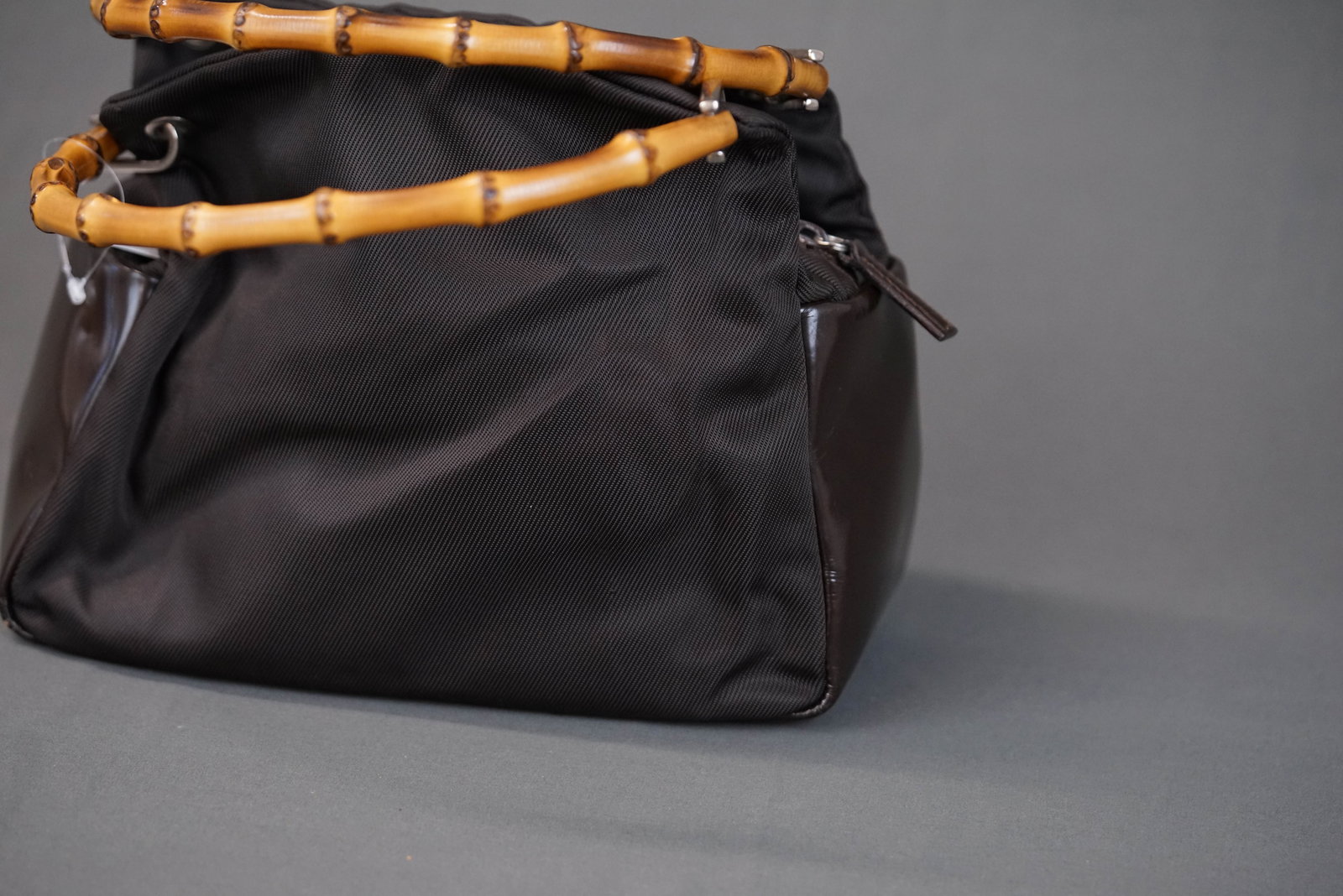 GUCCI BAMBOO BROWN NYLON HANDBAG 0575 - 4