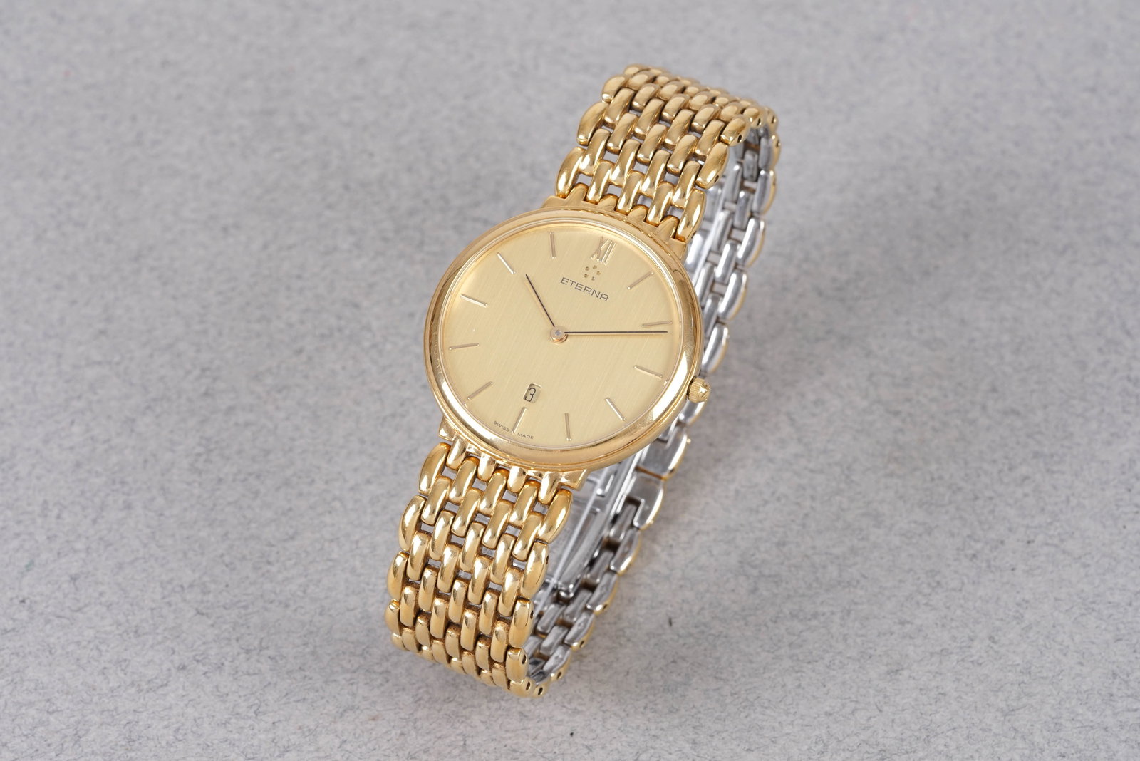 ETERNA GOLD PLATED DATE W/ BOX & PAPERS REF. 2007.22/20 - 2