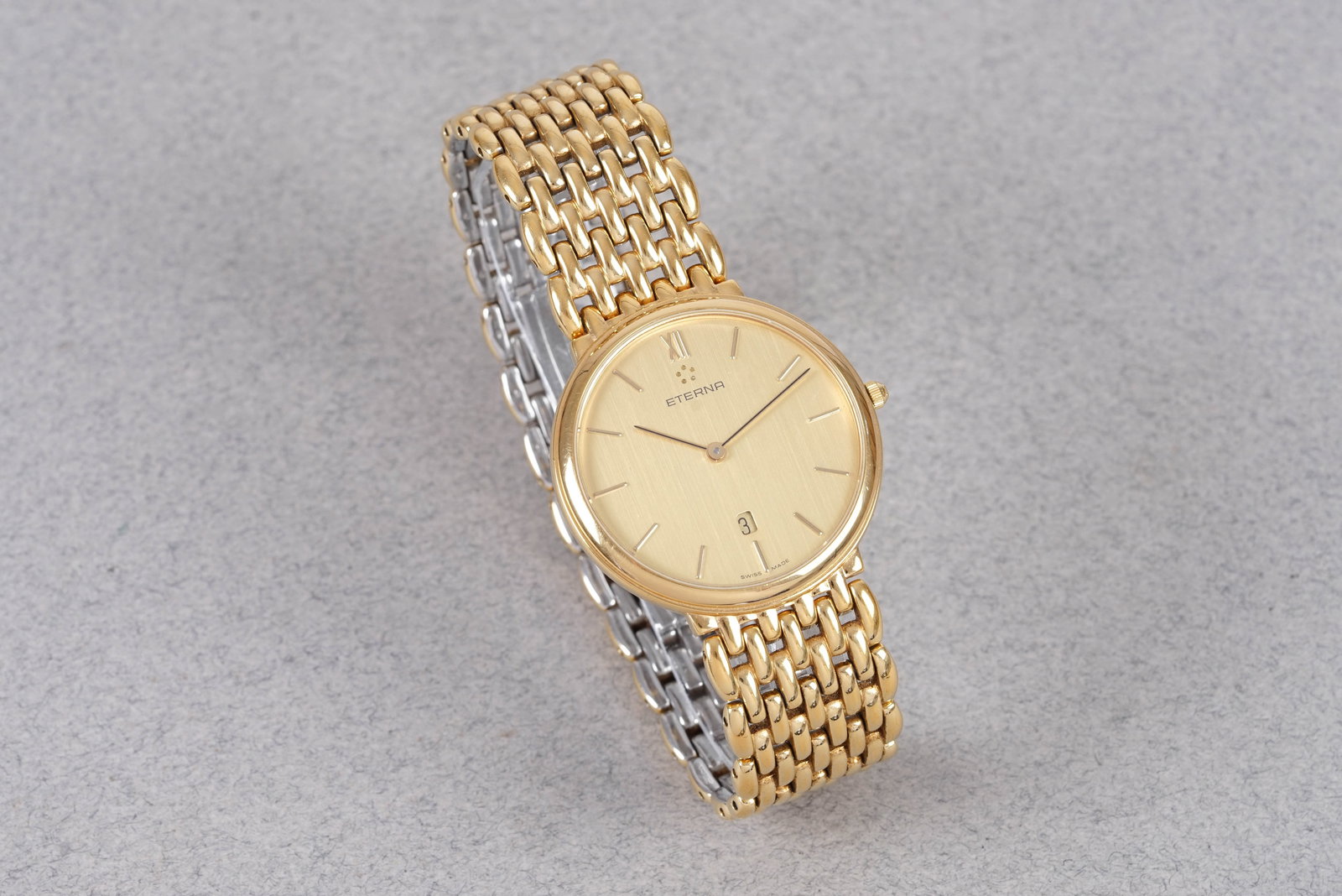 ETERNA GOLD PLATED DATE W/ BOX & PAPERS REF. 2007.22/20 - 3