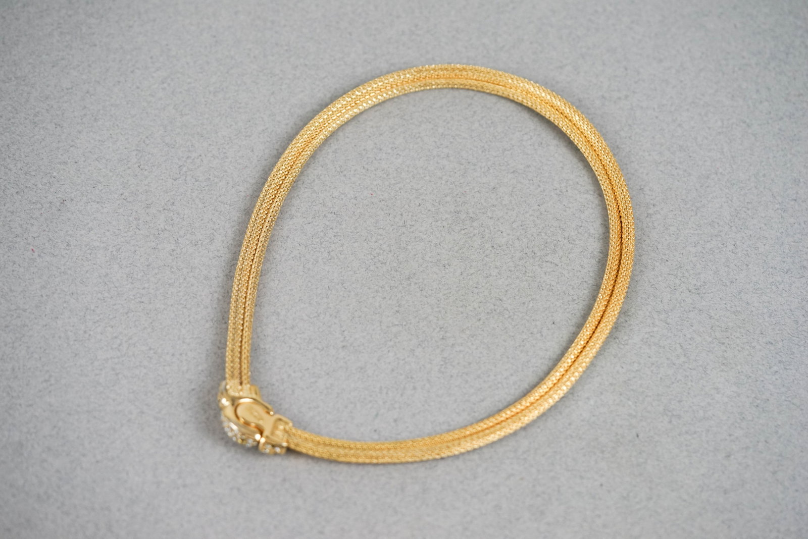 CHRISTIAN DIOR GOLD TONE CHOKER NECKLACE - 4