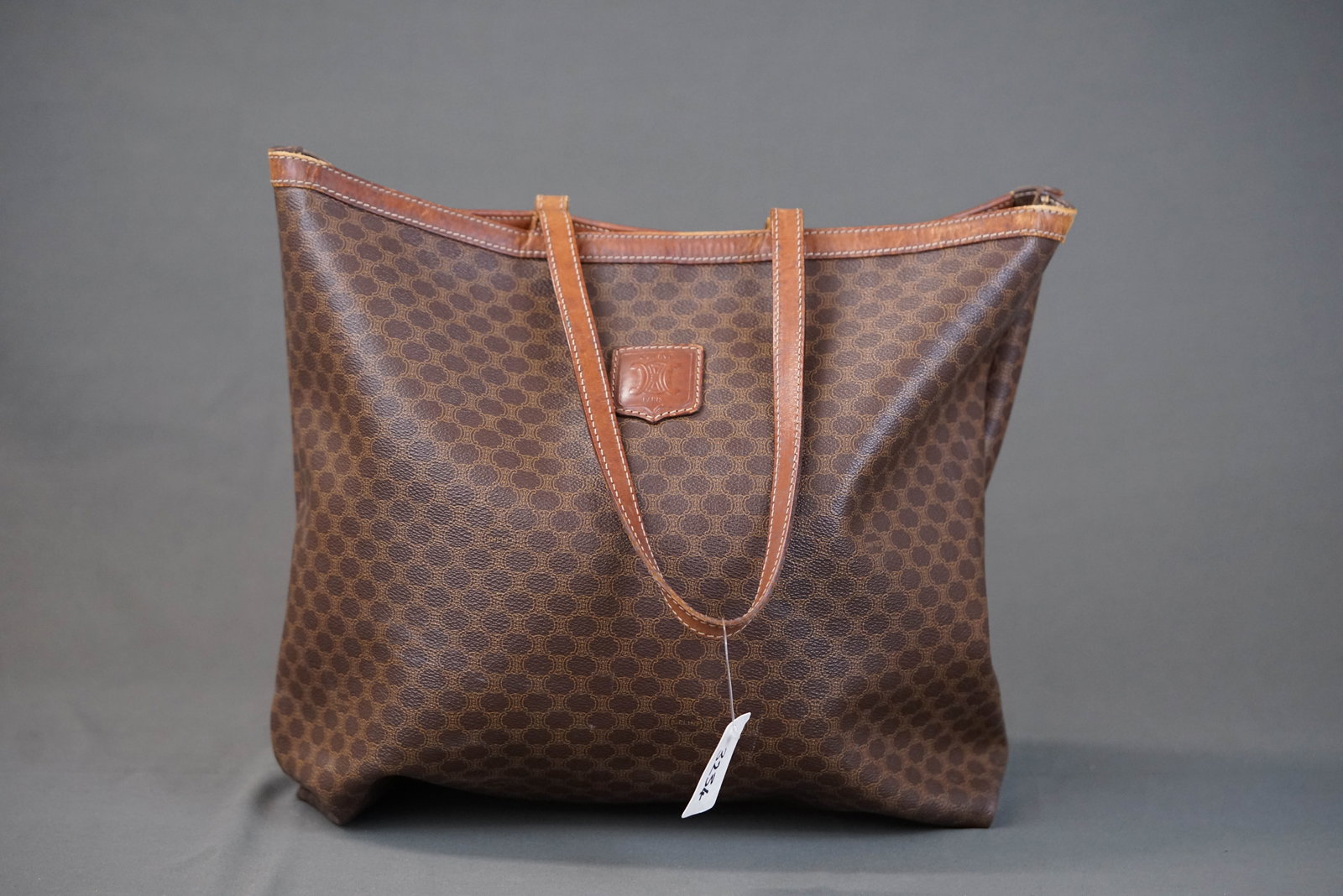 CELINE MACADAM TOTE BAG: CELINE MACADAM TOTE BAG, width 35cm, height 35cm, depth 11cm. If you have any questions regarding this lot please contact us. For further information on our auction, please refer to our T & Cs.