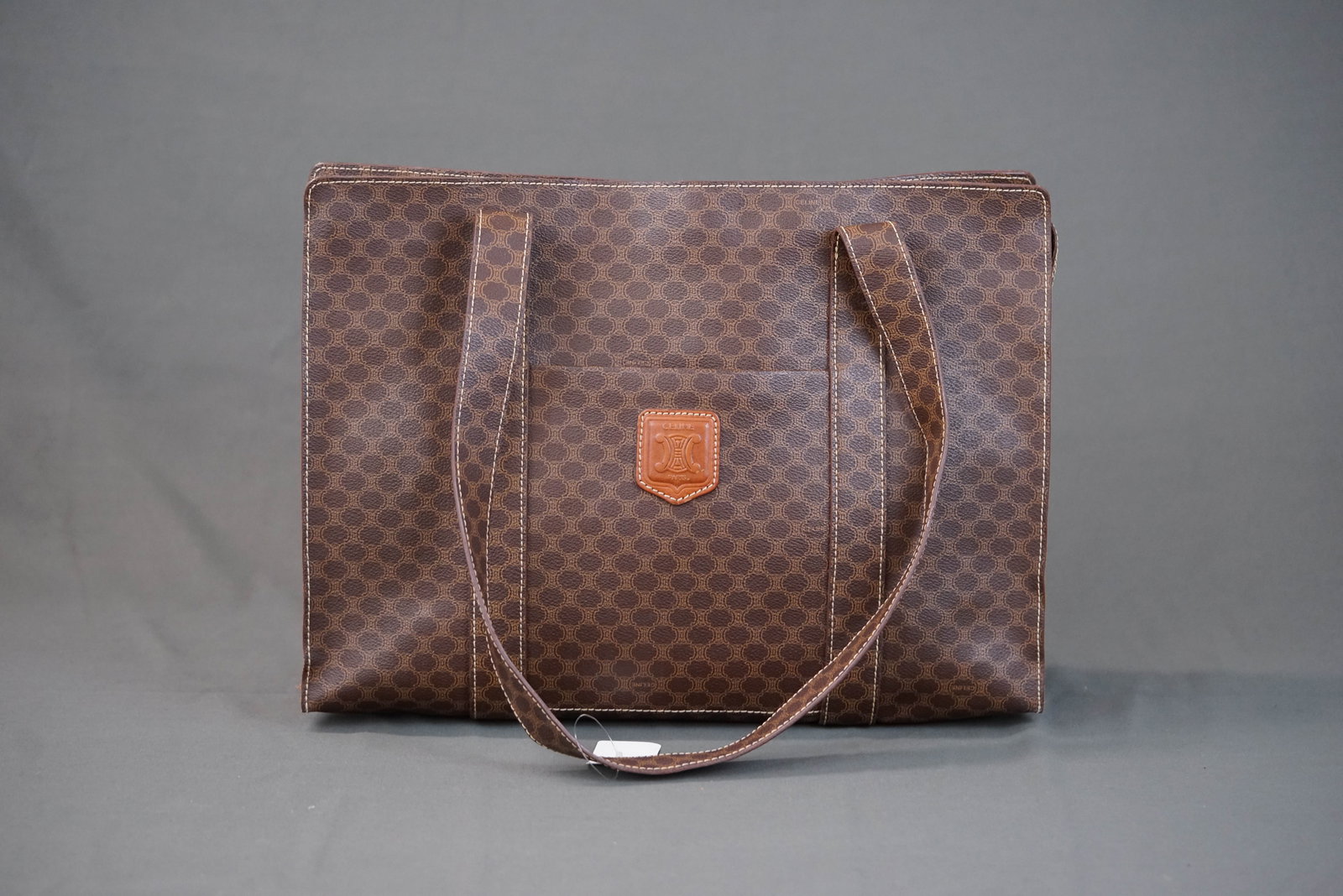 CELINE MACADAM TOTE BAG: CELINE MACADAM TOTE BAG, width 40cm, height 26cm, depth 13cm. If you have any questions regarding this lot please contact us. For further information on our auction, please refer to our T & Cs.