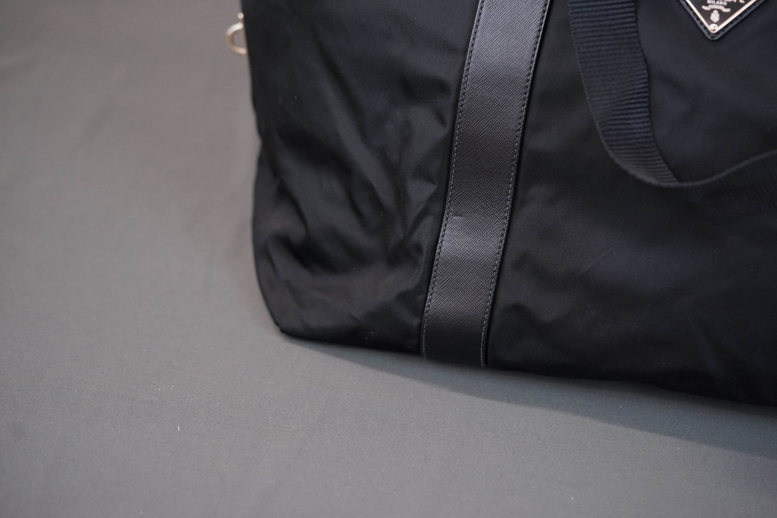 PRADA POCONO BLACK NYLON TOTE BAG - 3