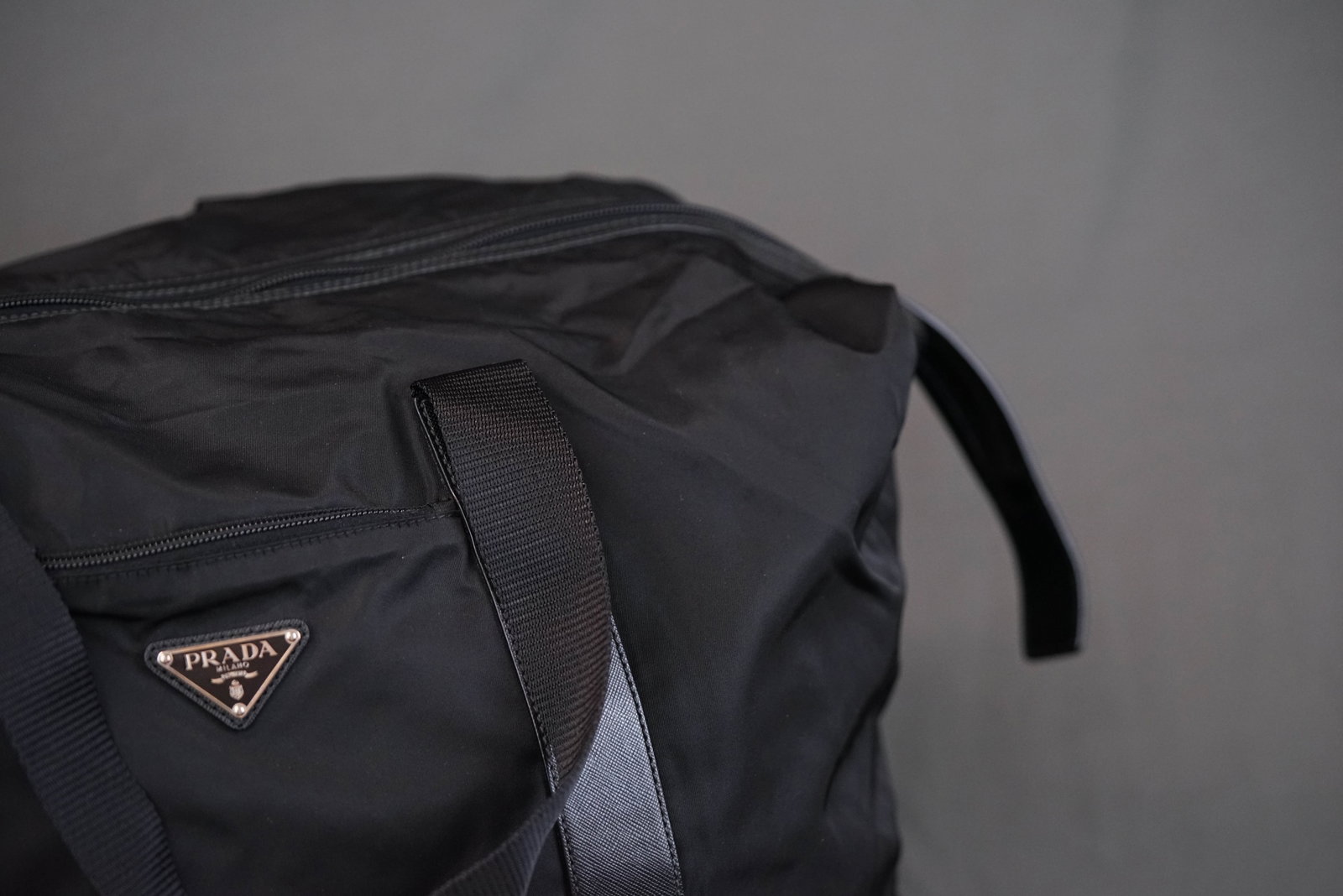 PRADA POCONO BLACK NYLON TOTE BAG - 4