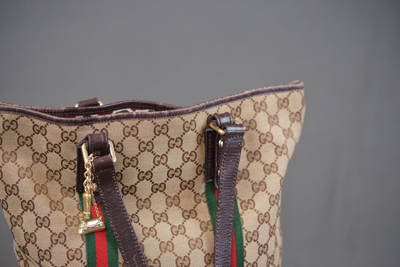 GUCCI GG CANVAS SHERRY LINE TOTE BAG 203998 - 4