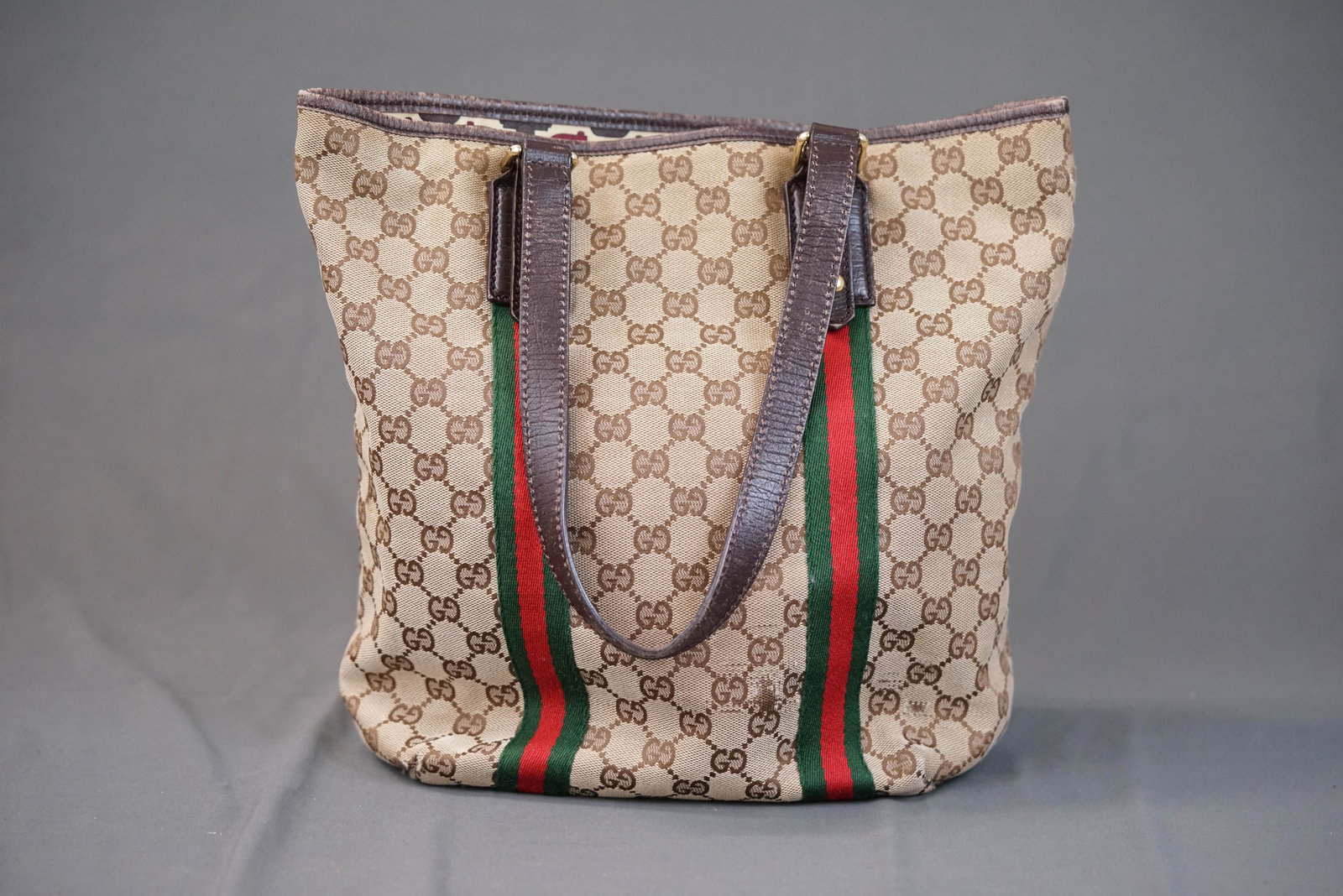 GUCCI GG CANVAS SHERRY LINE TOTE BAG 203998 - 7