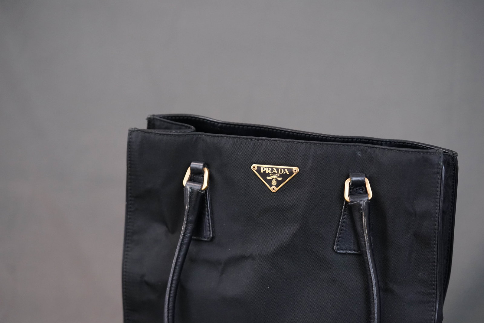PRADA POCONO BLACK NYLON HANDBAG - 2