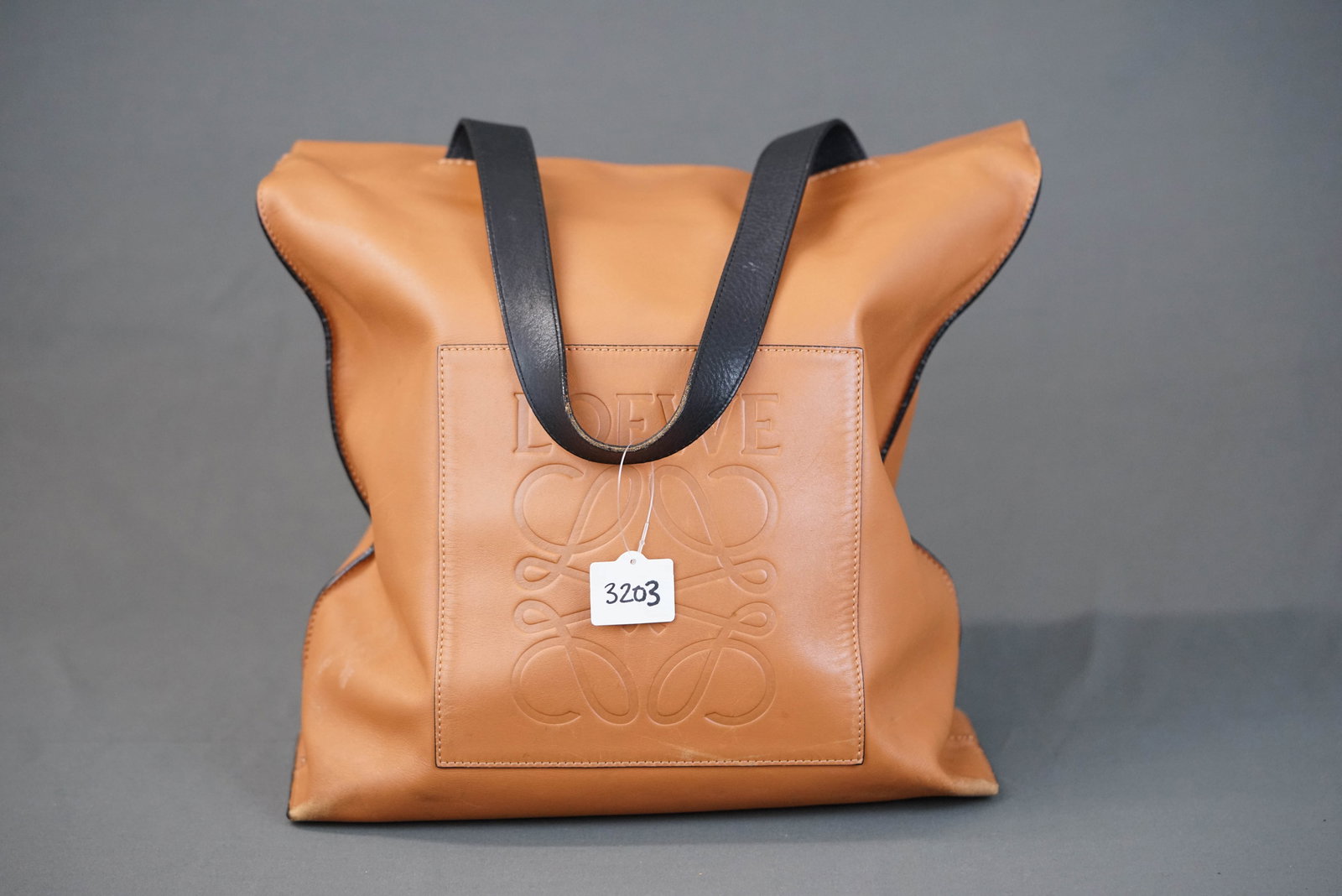 LOEWE ANAGRAM BROWN LEATHER TOTE BAG 261504 - 2