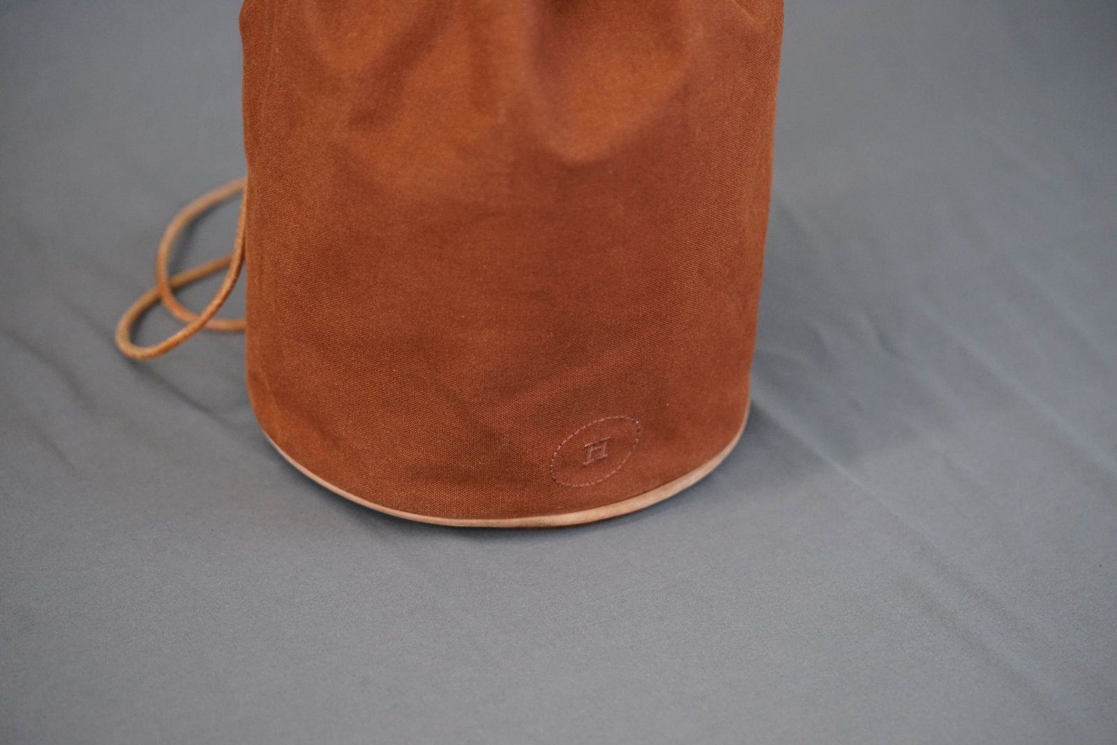 HERMES POLOCHON MIMIR BROWN CANVAS SHOULDER BAG - 4