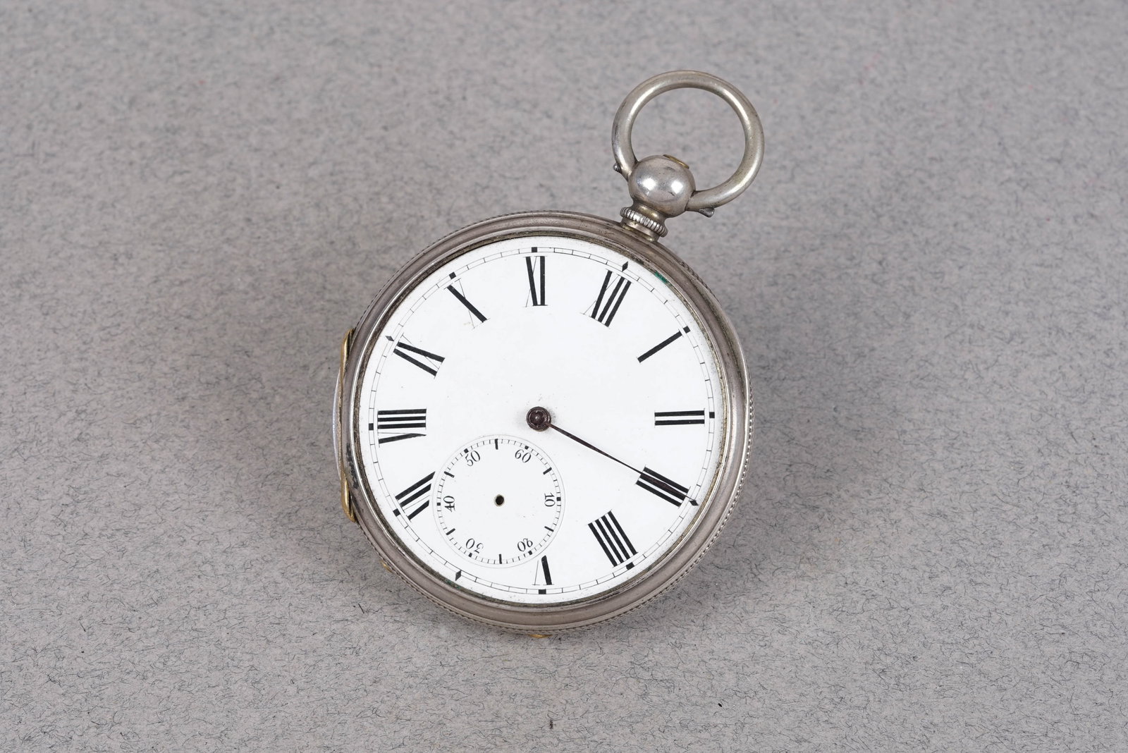 ANTIQUE SILVER OPEN FACE POCKET WATCH: 925 STERLING SILVER POCKET WATCH, white enamel dial, 50mm open faced case, key wind movement currently not running (no glass and hands). Gross weight 83 grams. If you have any questions regarding this