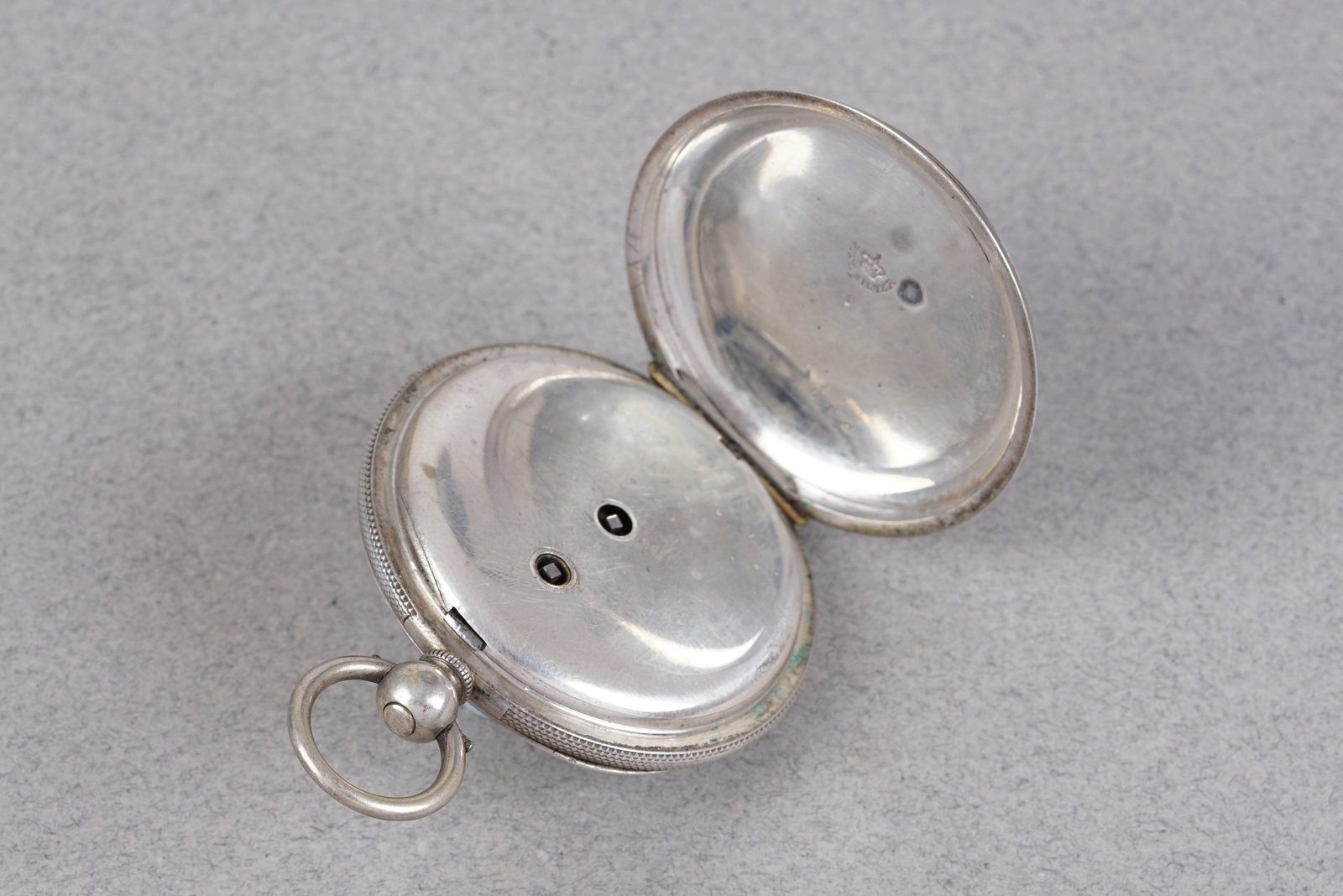 ANTIQUE SILVER OPEN FACE POCKET WATCH - 3