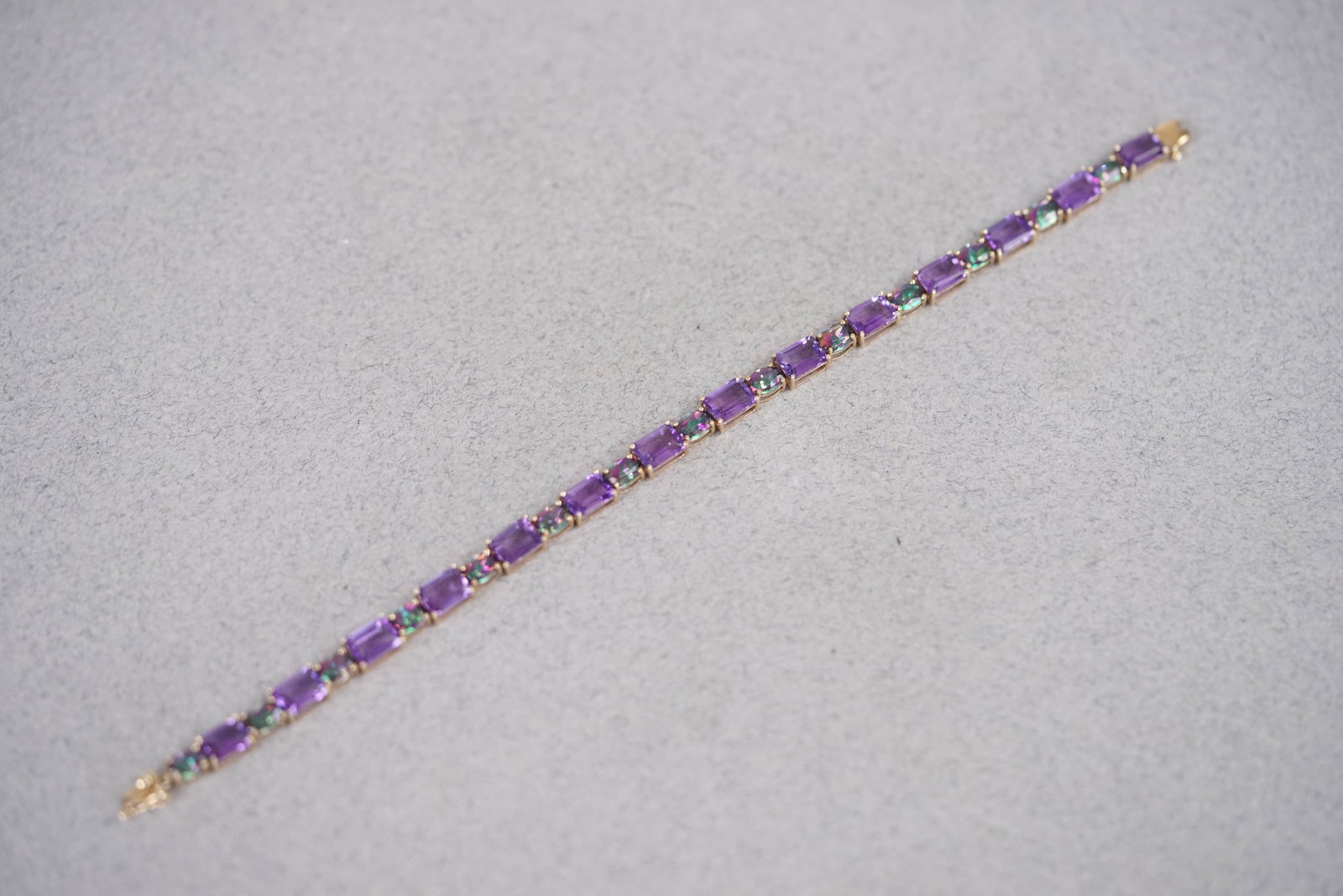 9CT GOLD MULTI GEM SET BRACELET - 3