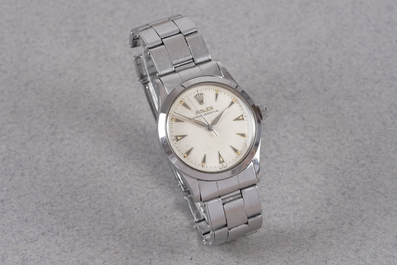 ROLEX OYSTER PERPETUAL HONEYCOMB DIAL FLAT SIDE REF. 6532 CIRCA - 2