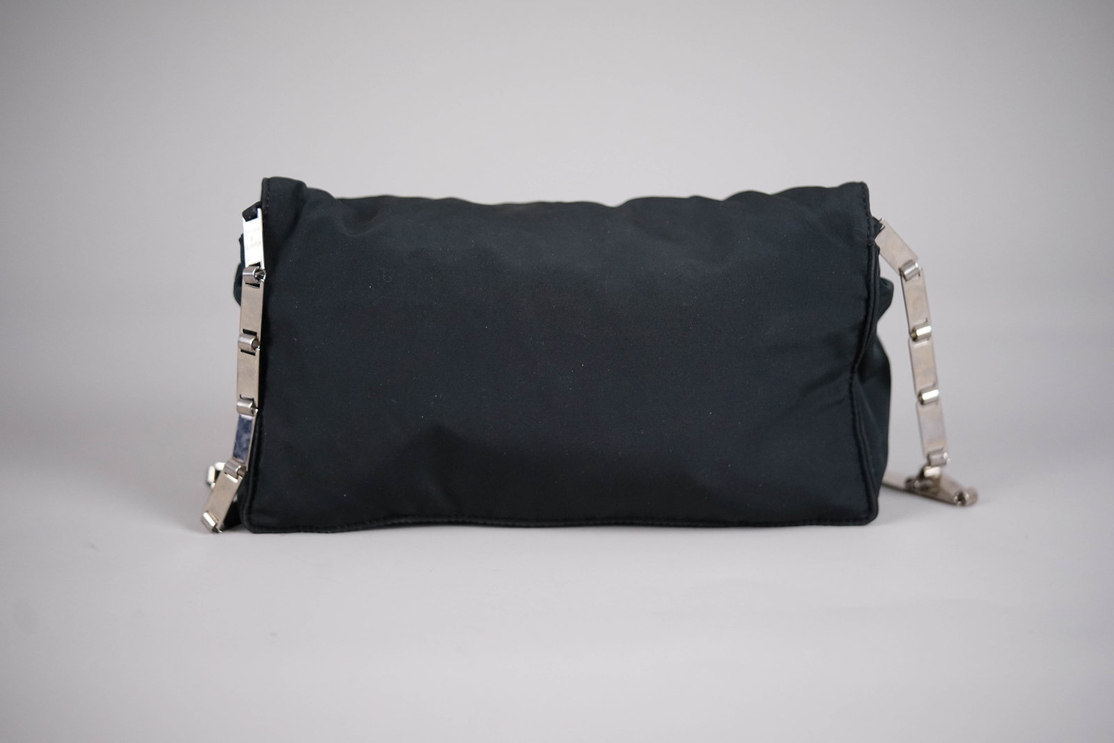 BOTTEGA VENETA BLACK NYLON SHOULDER BAG W/ GUARANTEE CARD - 7