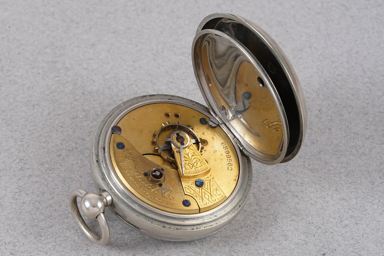 WALTHAM 925 STERLING SILVER POCKET WATCH CIRCA - 4
