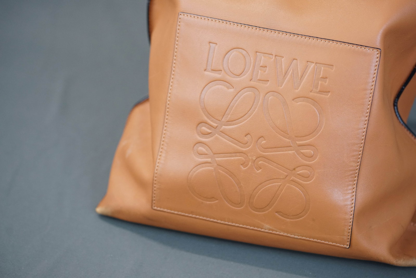 LOEWE ANAGRAM BROWN LEATHER TOTE BAG 261504 - 4