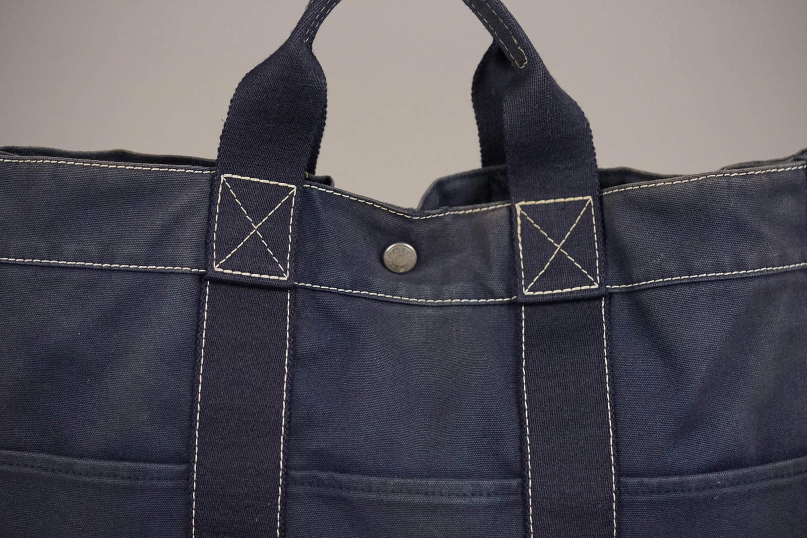 HERMES DEAUVILLE TOTE BAG NAVY - 4