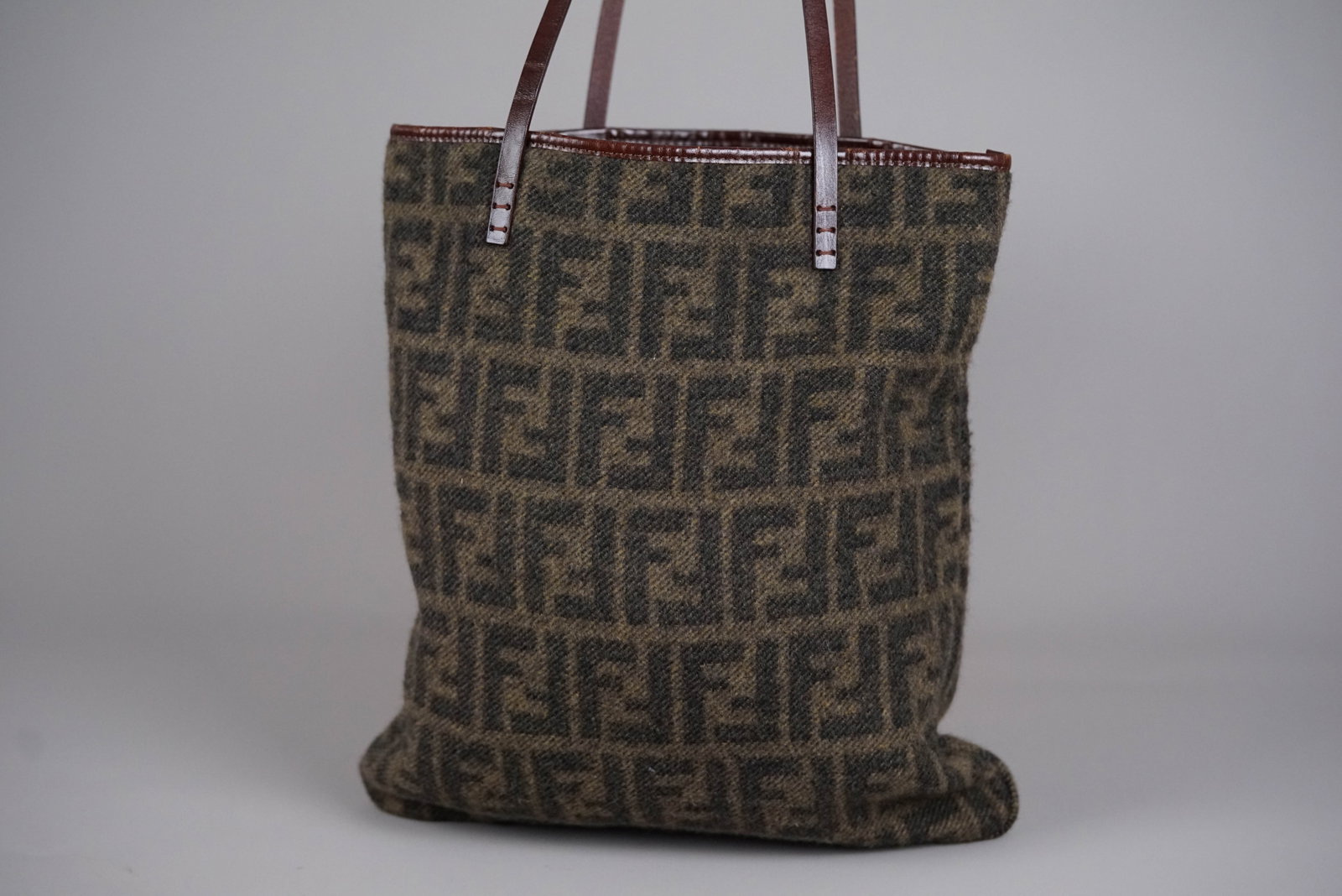 FENDI WOOL FF LOGO TOTE BAG - 3