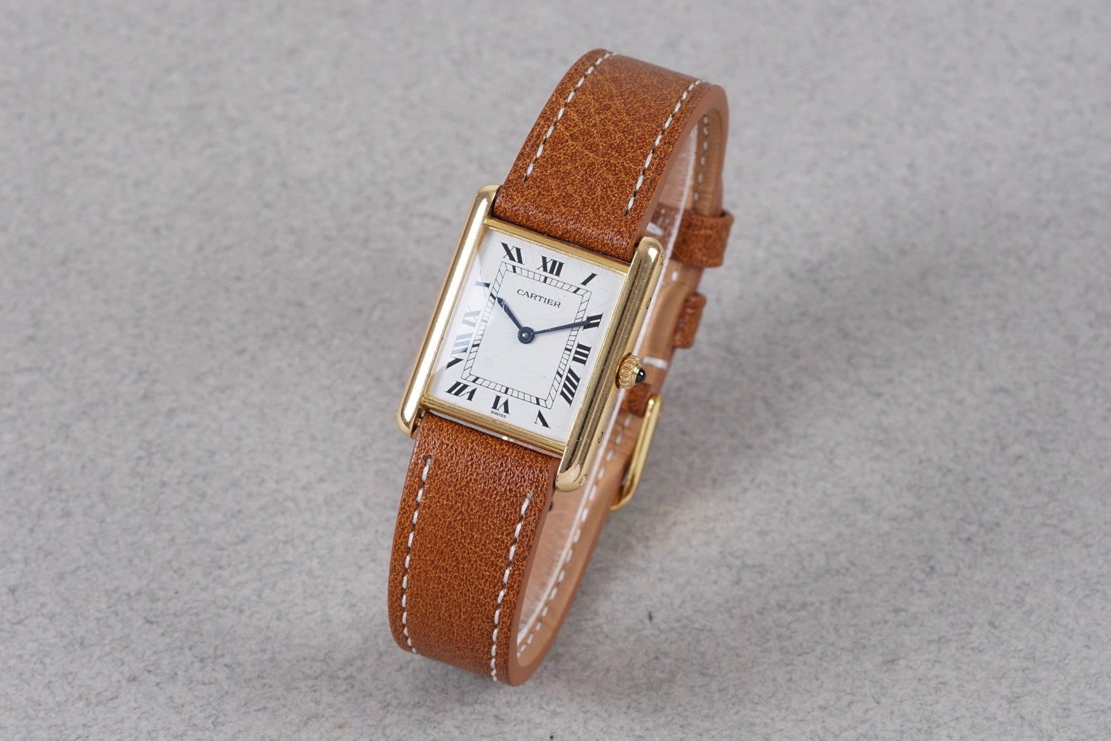 CARTIER TANK LOUIS 18CT GOLD REF. 8105: CARTIER TANK LOUIS 18CT GOLD REF. 8105, this watch is a ref. 8105 and is fitted with a rectangular white dial with roman numeral hour markers and hands. The 24x31mm 18ct gold case is fitted with a