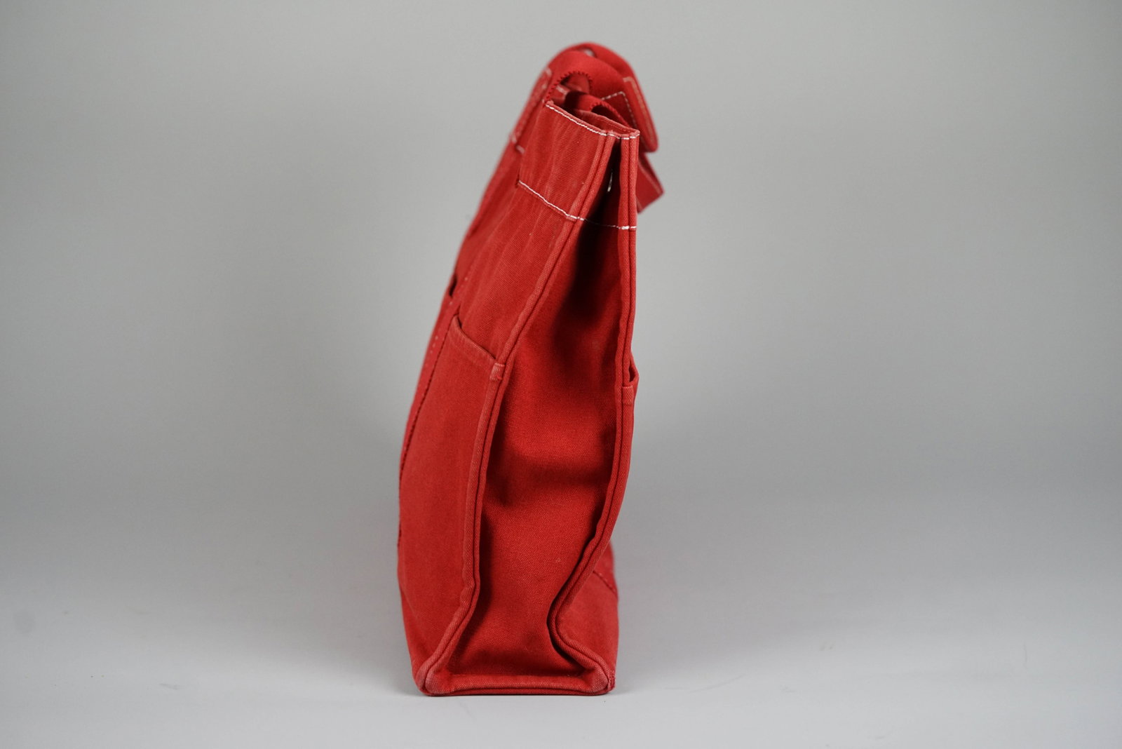 HERMES DEAUVILLE MM TOTE BAG CANVAS RED - 5