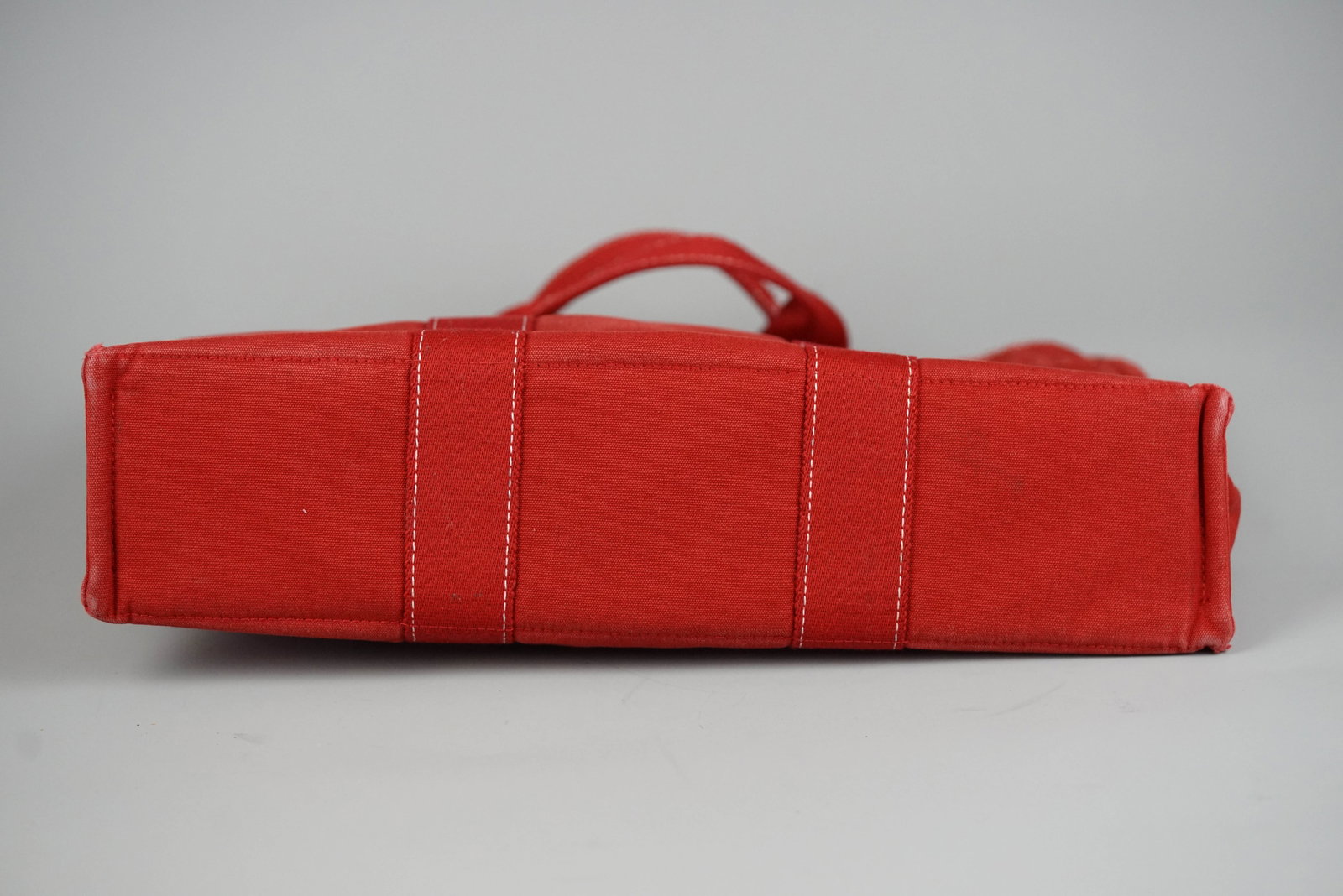 HERMES DEAUVILLE MM TOTE BAG CANVAS RED - 9