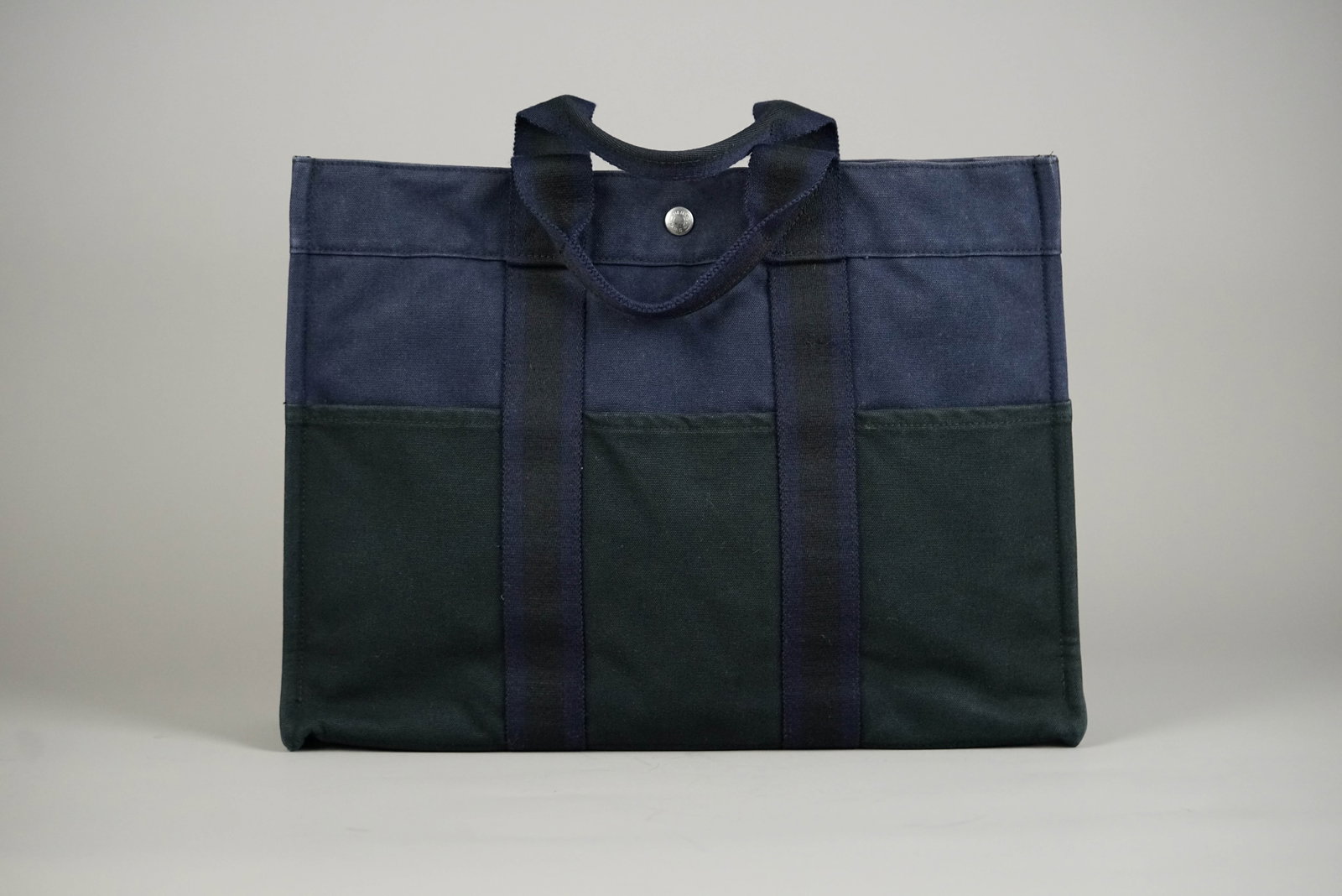 HERMES MM TOTE BAG CANVAS TWO-TONE - 2