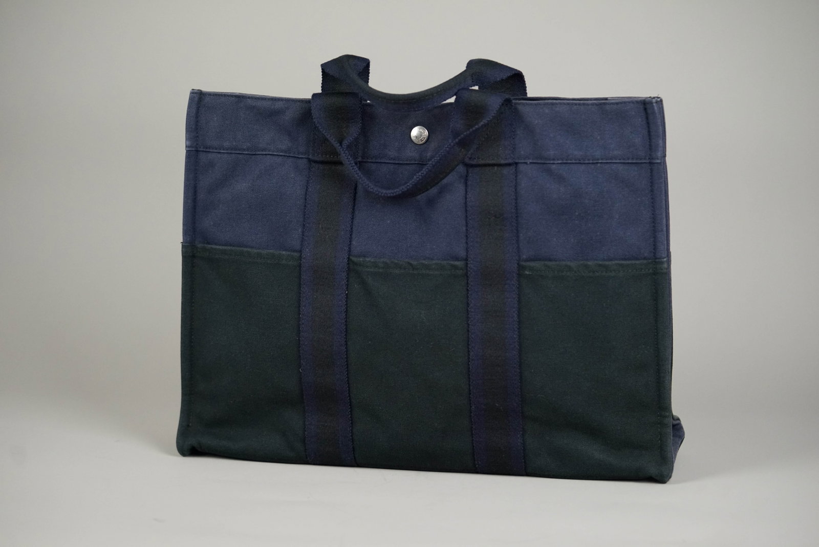 HERMES MM TOTE BAG CANVAS TWO-TONE - 4