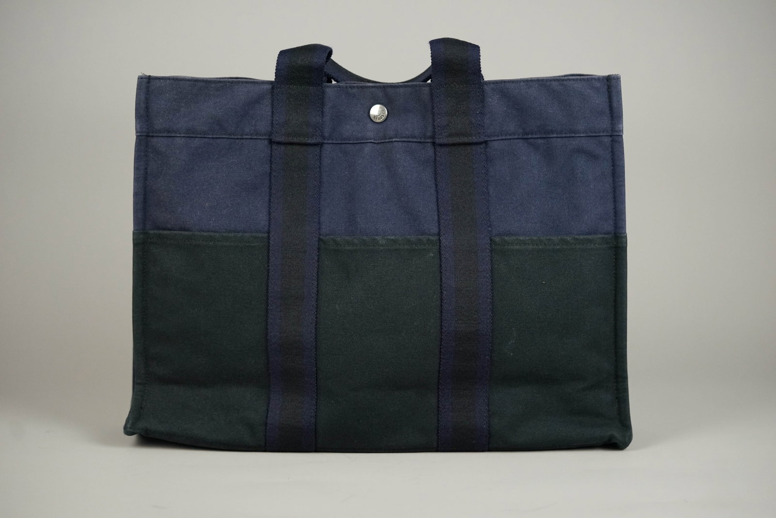 HERMES MM TOTE BAG CANVAS TWO-TONE - 6