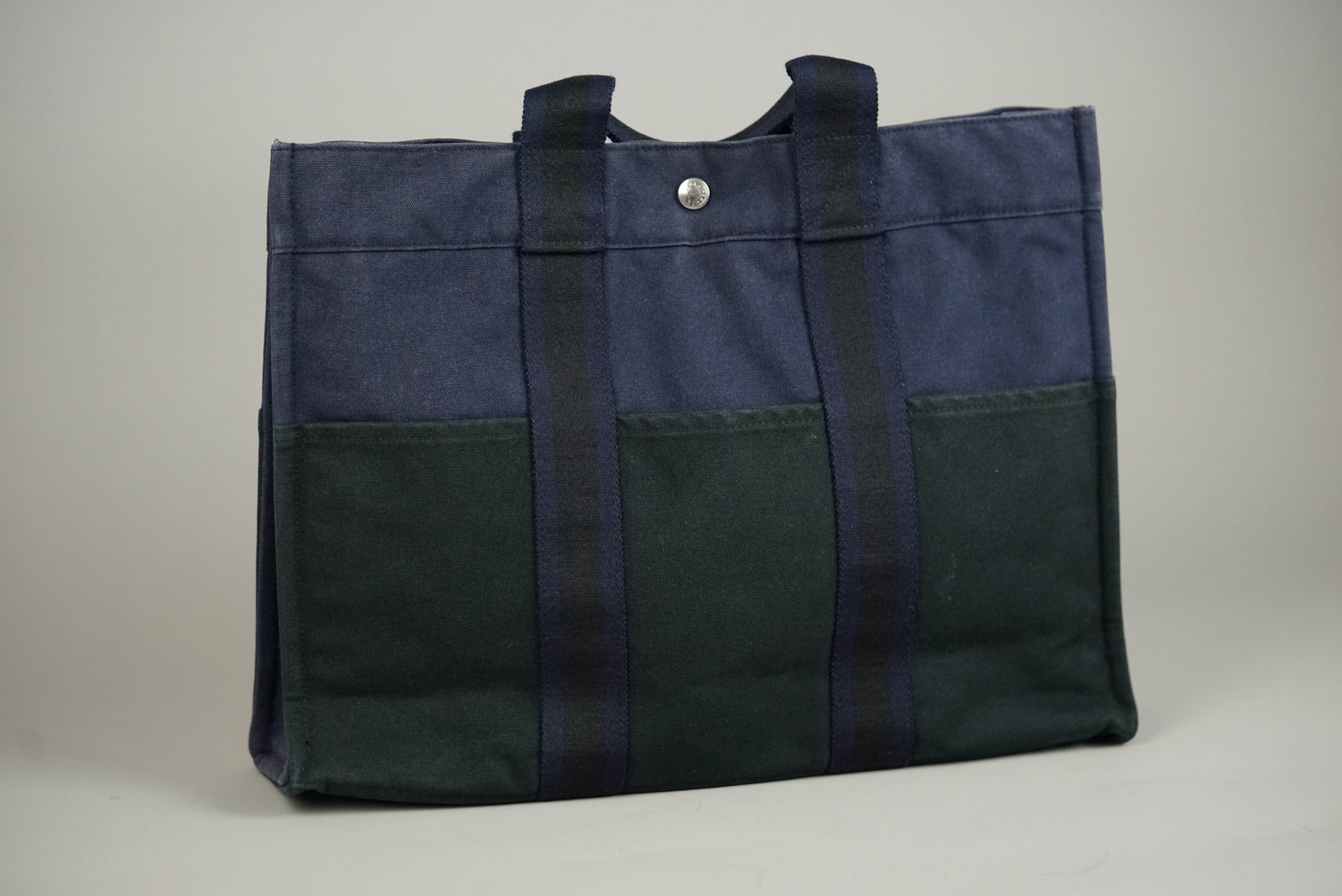 HERMES MM TOTE BAG CANVAS TWO-TONE - 7
