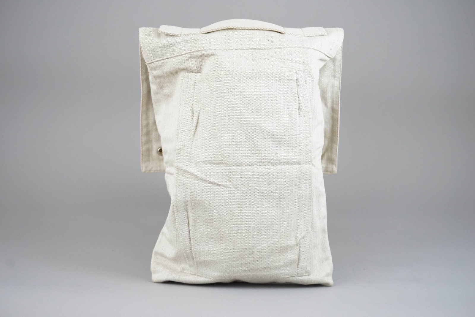 HERMES BAGGY BAGGAGE HANDBAG CANVAS IVORY - 4