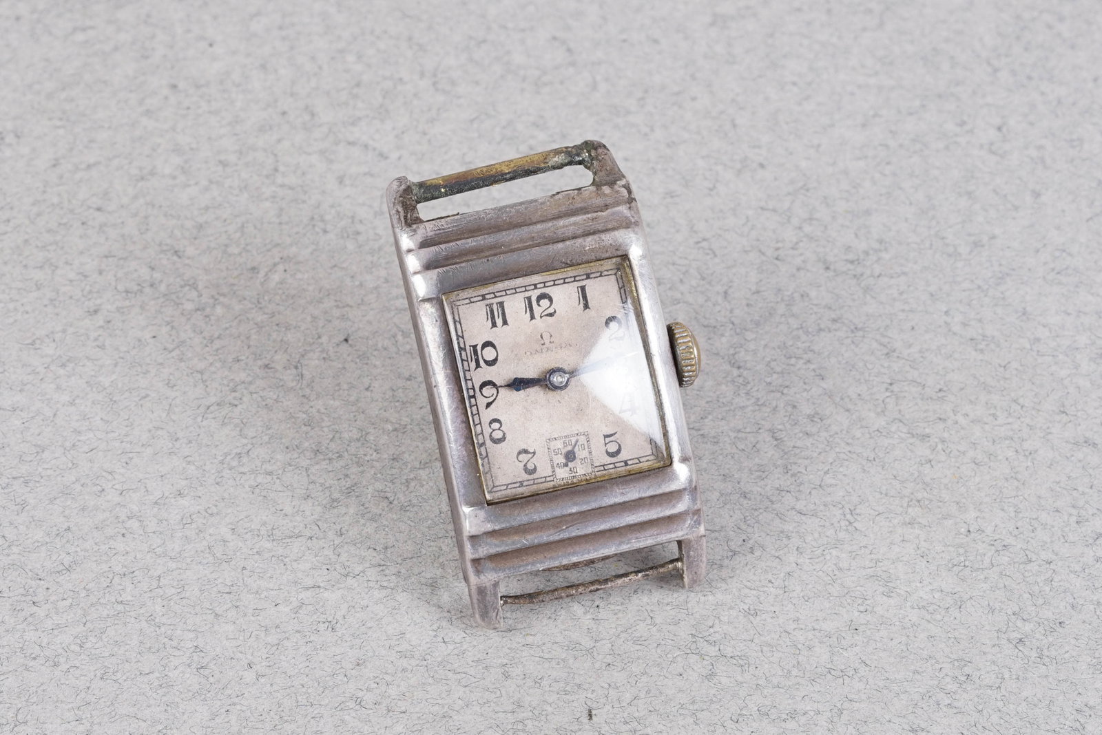 OMEGA SILVER TANK STYLE WRISTWATCH CIRCA 1930 - 2