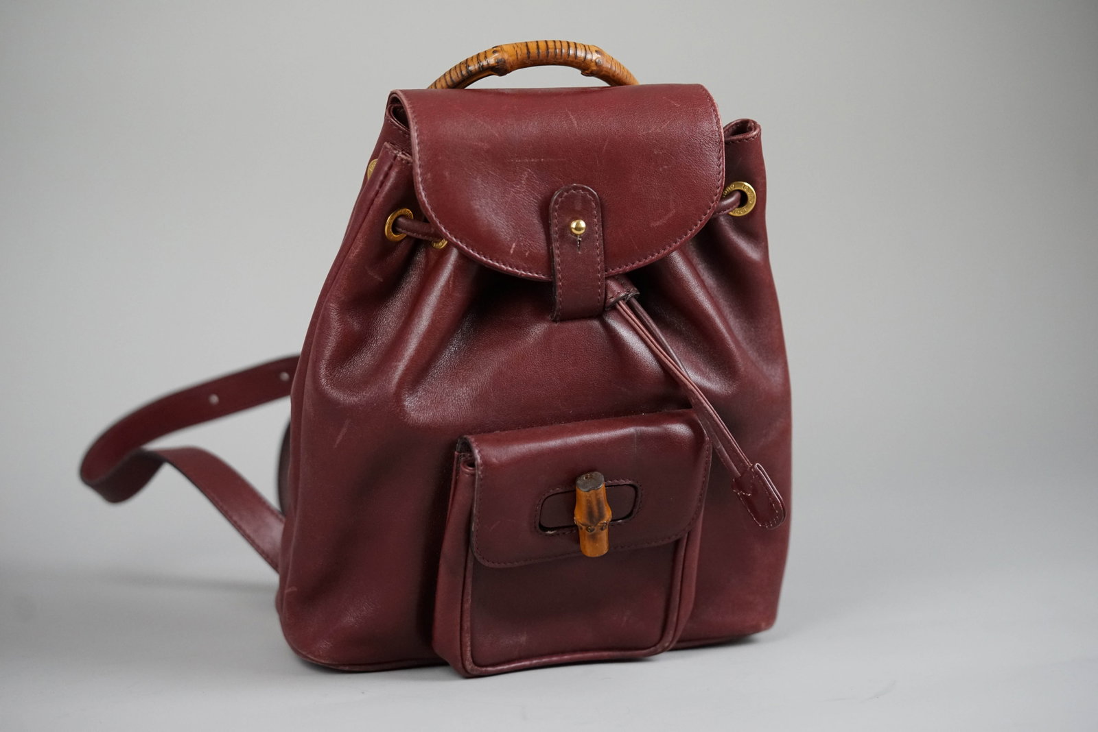 GUCCI BAMBOO BACKPACK LEATHER 0030 BORDEAUX - 2