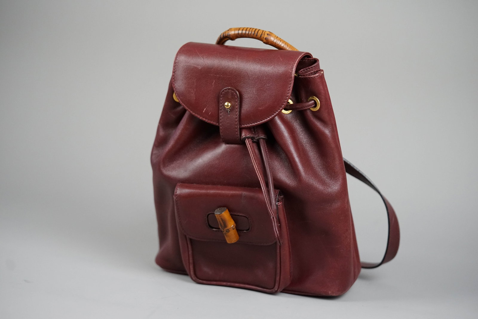 GUCCI BAMBOO BACKPACK LEATHER 0030 BORDEAUX - 3