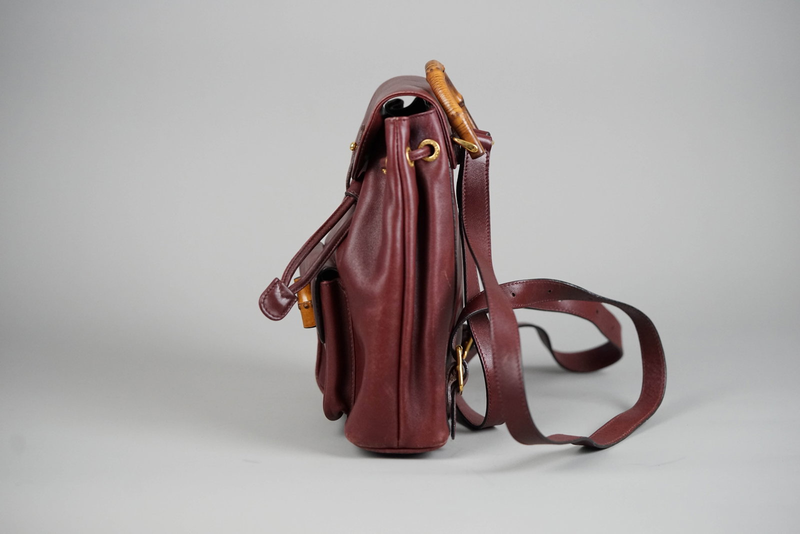 GUCCI BAMBOO BACKPACK LEATHER 0030 BORDEAUX - 7