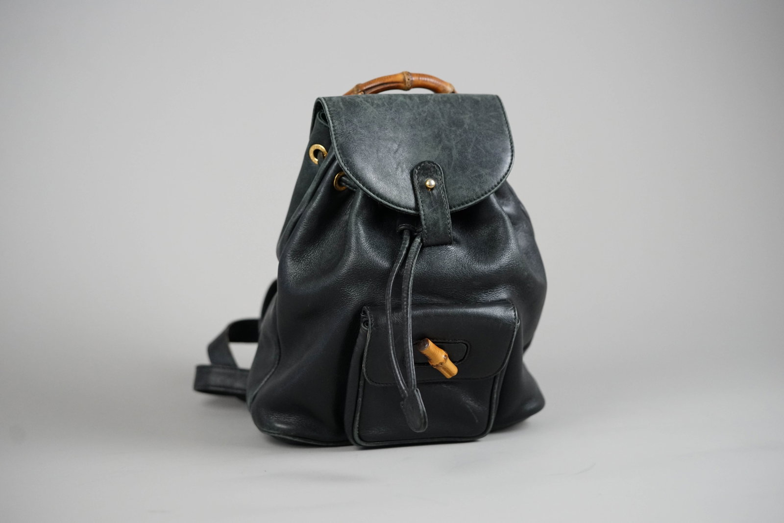 GUCCI BAMBOO BACKPACK LEATHER 0030 BLACK - 2